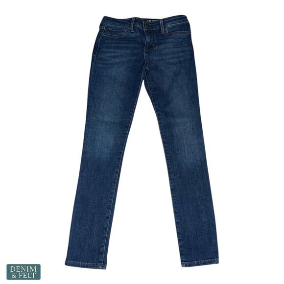 GAP Kids 12 Mid Rise Everyday Super Skinny Jeans Dark Indigo Wash Stretch Denim - Picture 6 of 12